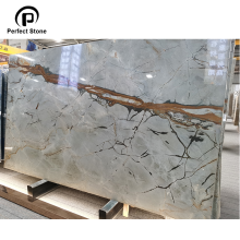 Sliver Grey Quartzite with Gold Vein Marble for Wall Cladding