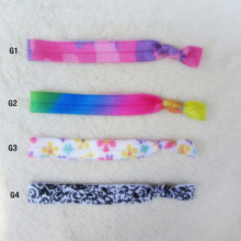 Fashion Handmade Foldover Elastic Hair Ties Wristbands For Girl Ponytail Holder