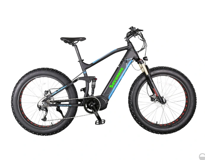 Full Suspension Bafang MID Max Drive Motor Fat Tire Electric Bicycle with Hidden Lithium Battery