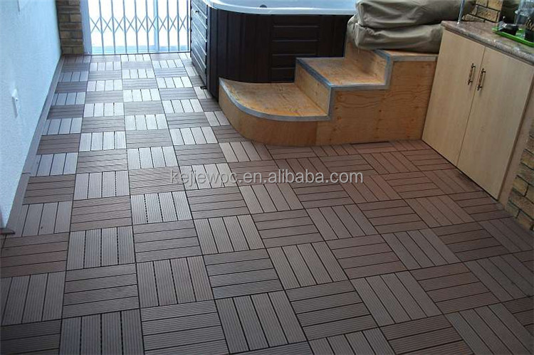 DIY Tile WPC Outdoor Decking Floor Plastics Wood Texture Waterproof New material