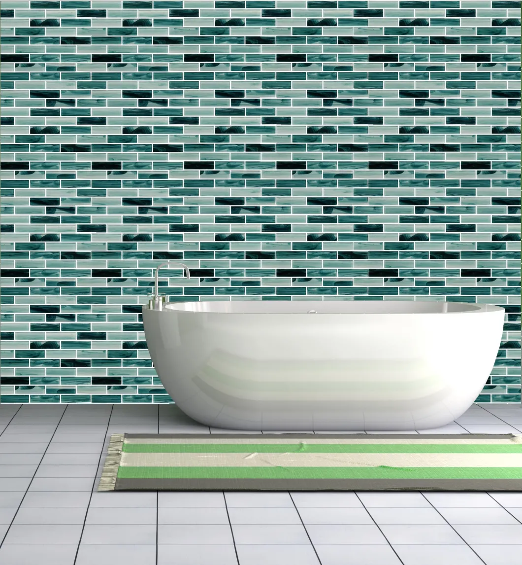 Blend Blue Colors Glass Mosaic for Swimming Pool Samples