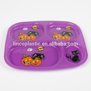 4 Compartment reusable Plastic Dinner Plate