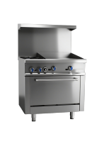 Gas Charbroiler with 2 Top Burners & Oven