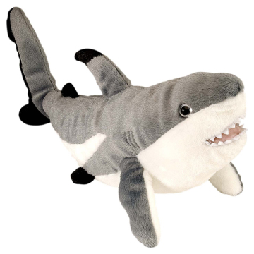 So cute water baby toys growing plush animal toys grey shark sea animal stuffed toys