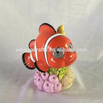 Home decoration resin nemo fish with led lights