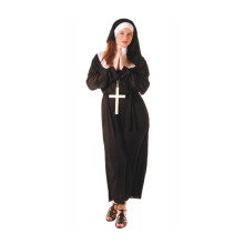 Carnival Roleplay Party Long Black Robe Nun Costume for Women - Halloween Costumes