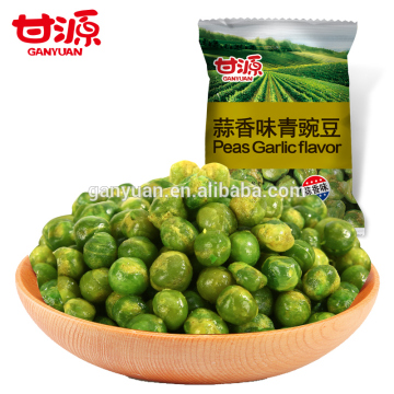 Chinese nutritious garlic flavor green peas snack food