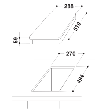 Indesit Hobsガスステンレス鋼30cm