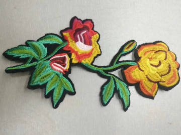 Colorful Rose flower embroidery patch etsy