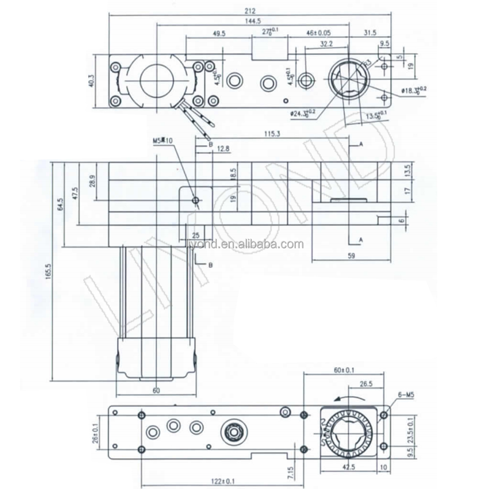 Vacuum Circuit Breaker Electric Chassis Truck Use 24V 48V 110V 220V DC brushless motor with gearbox