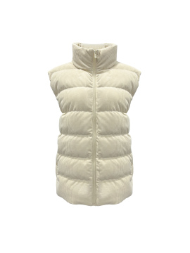 Ladies' beige striped down vest
