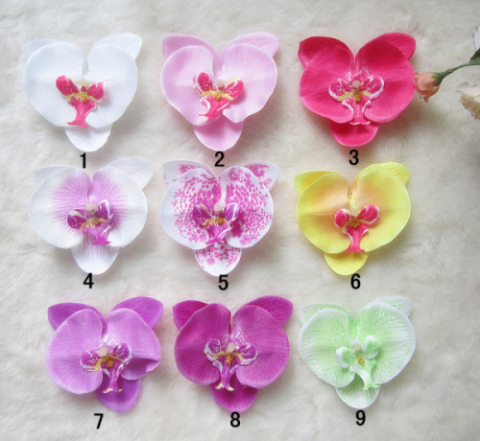 아기 띠 Phalaenopsis 헤어핀 모자에 대 한 도매 나비 난초 꽃 머리 클립 인공 꽃