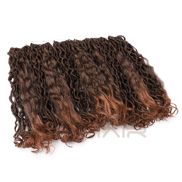 Aisi Hair 20 Inch Ombre Brown Faux Locs Crochet Braids Hair Faux Locks Synthetic Braids Hairpieces Extensions For Black Women