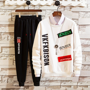 Men's polyester hooded sweatshirt suits