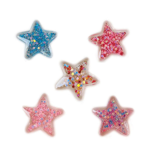 Glitter Resin Star Flat Back Pendants Cabochon Shiny Home Decoration Phone Case Ornament Jewelry Accessories