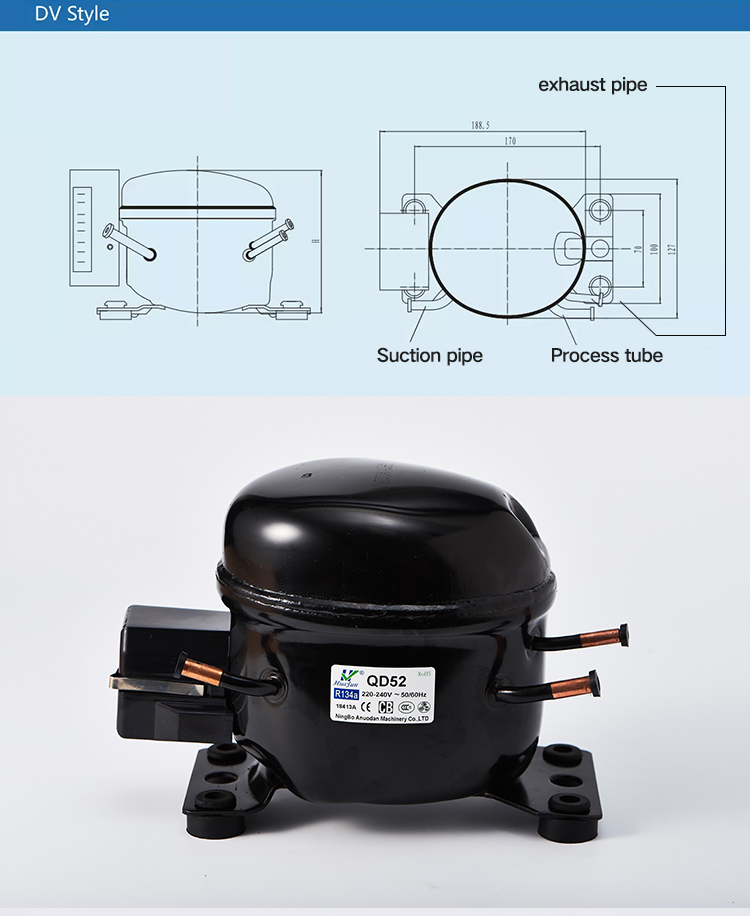 QD52 1/5- hp mini Refrigeraor Compressor