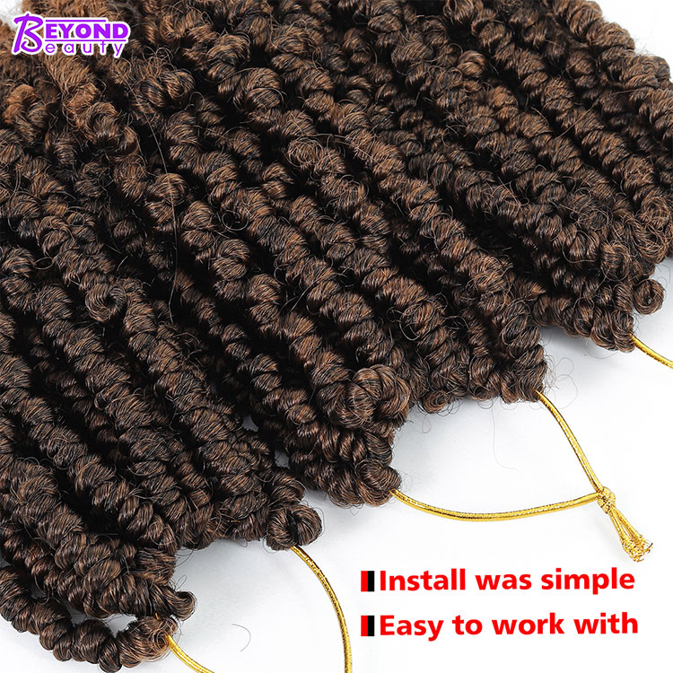 new crochet braids hair spring twist hair low temperature fiber ombre colored pre looped spring twist hair