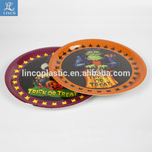 Customized Plastic Round party platter for Halloween