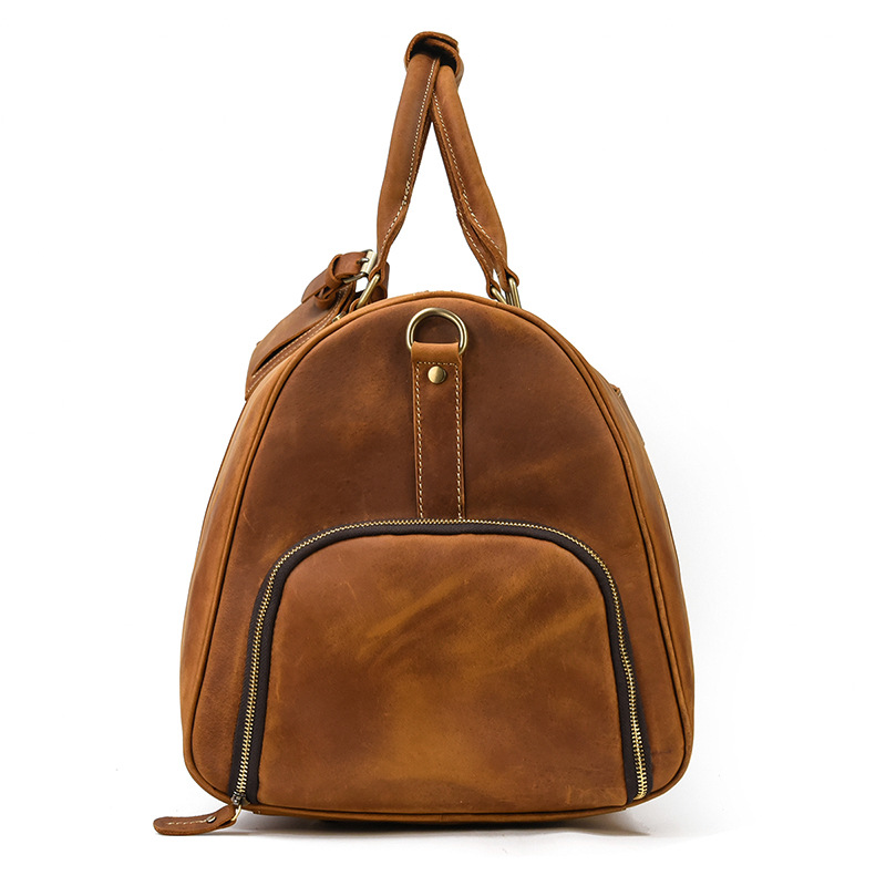 Vintage Leather Duffle Bag for Travel