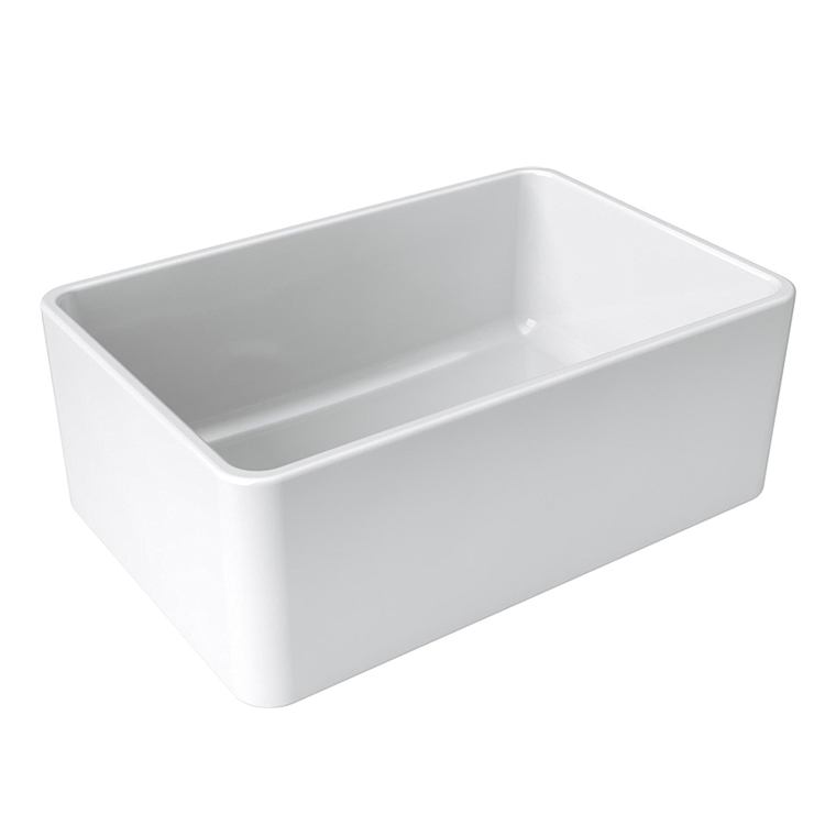Popular design big size white solid surface kitchen sink