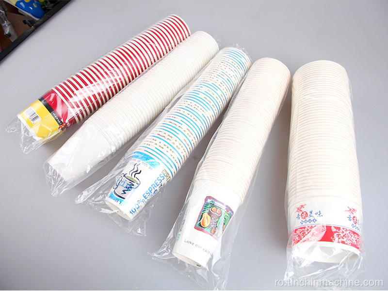 Mașină automată de ambalare a cupei de hârtie poli acoperită