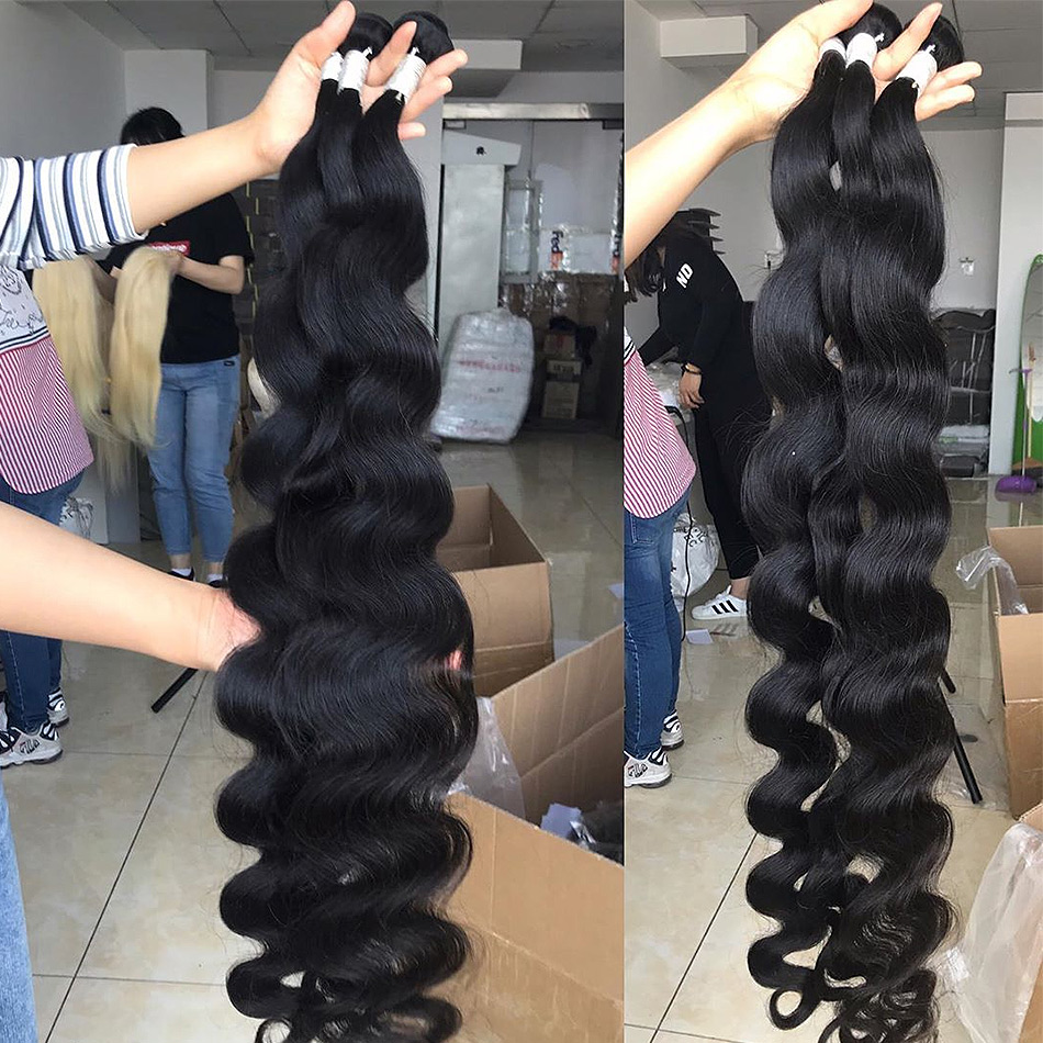 32 34 36 38 40 Inch Raw Indian Straight Hair Weave , Peruvian 100% Human Hair Extensions, Bundles Xuchang Long Natural Hair