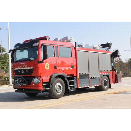 Howo Fire Rescue Truck с пожарной машиной крана