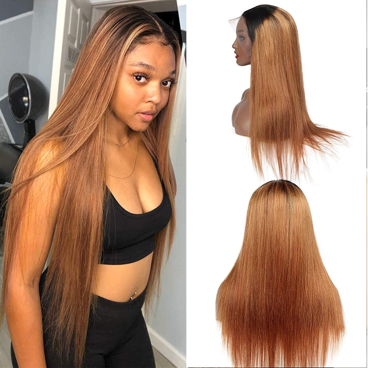 150% 180% density T1B/27 P4/27 highlight 4*4 13*4 middle part wig 100% Raw Virgin Cuticle Aligned Indian Human Hair lace wig