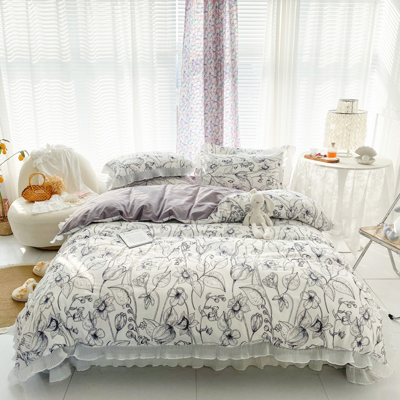 Printing Flowers Chinese Style Bedding Set 13 Jpg