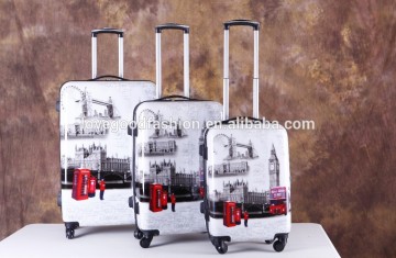 Big Ben Printing Travel Trolley Luxury Luggage PC+ABS UK Trolley Luggage Set