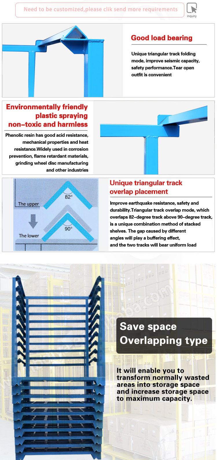 Foldable metal stacking rack for fabric rolls