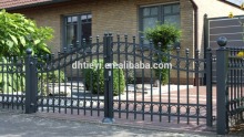 decorative wrough iron double swing entrance gate/ hot galvanized wrought iron gate