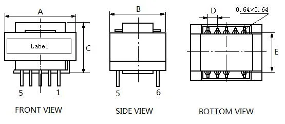 Low Frequency Ei42 Encapsulated Transformer for Electrical Equipments