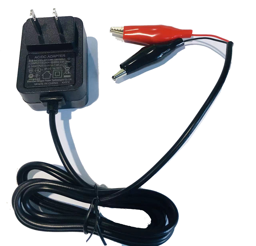 13.8V1A Battery Charger for Scooter with Alligator Clip