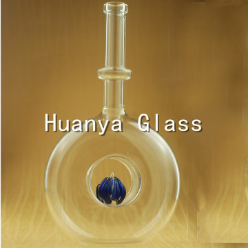 750ml hand made art wine glass bottle