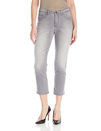 Women's Cotton Spandex Capris Jeans Grey