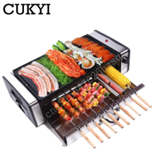 CUKYI Electric Grills & Electric Griddles Multifunctional Double Layers NO smoke Electric BBQ Grill