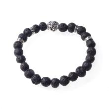 Volcano Stone 8MM Bead Lion-Head Gemstone Bracelet