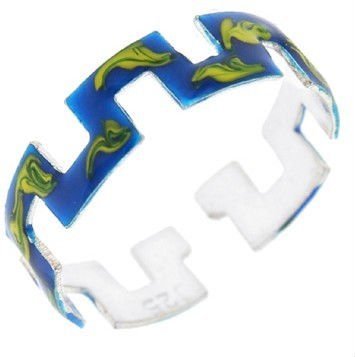 316L hand painted GREEK KEY toe ring body toe piercing toe jewelry