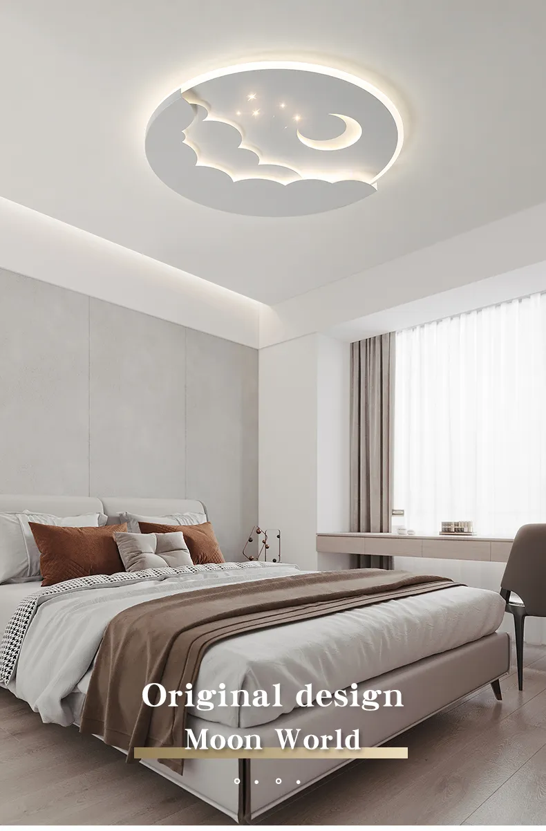 Creative Cartoon Moon Ceiling Lamp for Kids′ Rooms