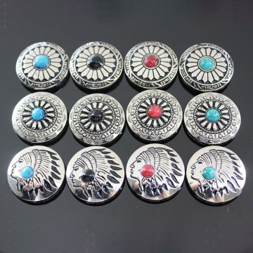 Custom Antique Metal Flower Turquoise Concho for Leather: A Classic Design