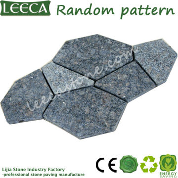 Random pattern tan brown paving stone