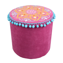 Wood pink cording stools