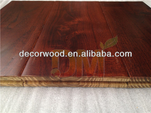 Dark color Handscraped robina chinese teak hardwood floor