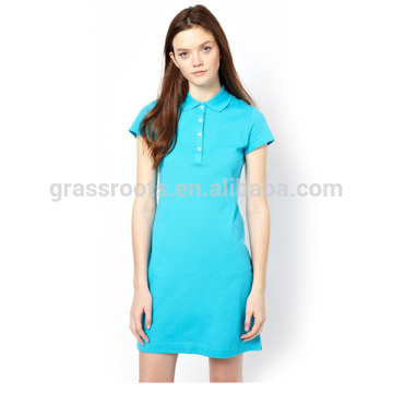 New Fashion Short Sleeve Women Dress OEM Custom dress women sport polo shirt dress