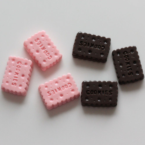 Großhandel Nette Chunky Plätzchen-Keks-Quadrat-Form Rosa Braun Kawaii Günstige Lose Harzperlen für Dekorationen