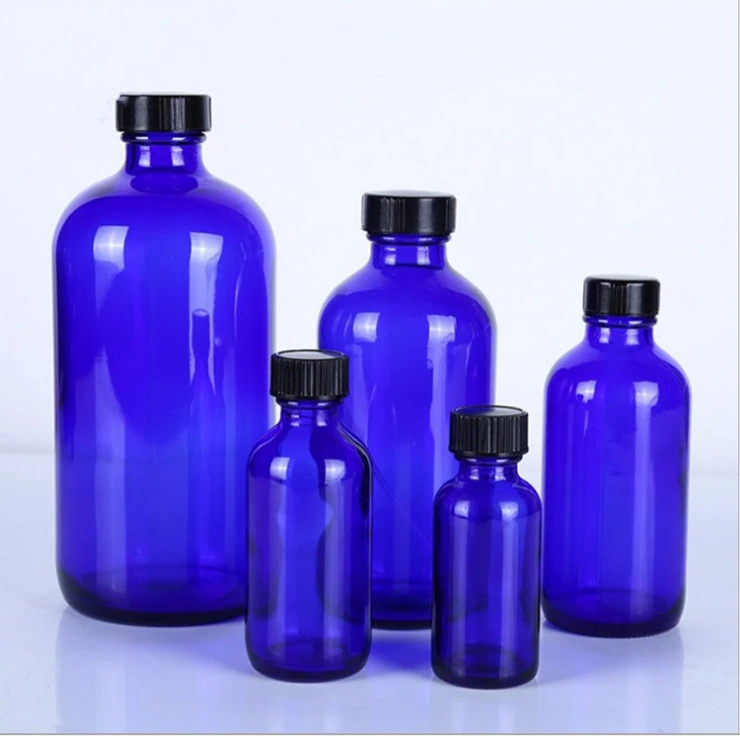 Amber Blue Transparent Boston Glass Bottle 500ml 300ml with Dispenser Pump Spray Screw Caps