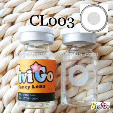 CL003 WHITE RING crazy color contact lens party cosplay lens zombie white color zone