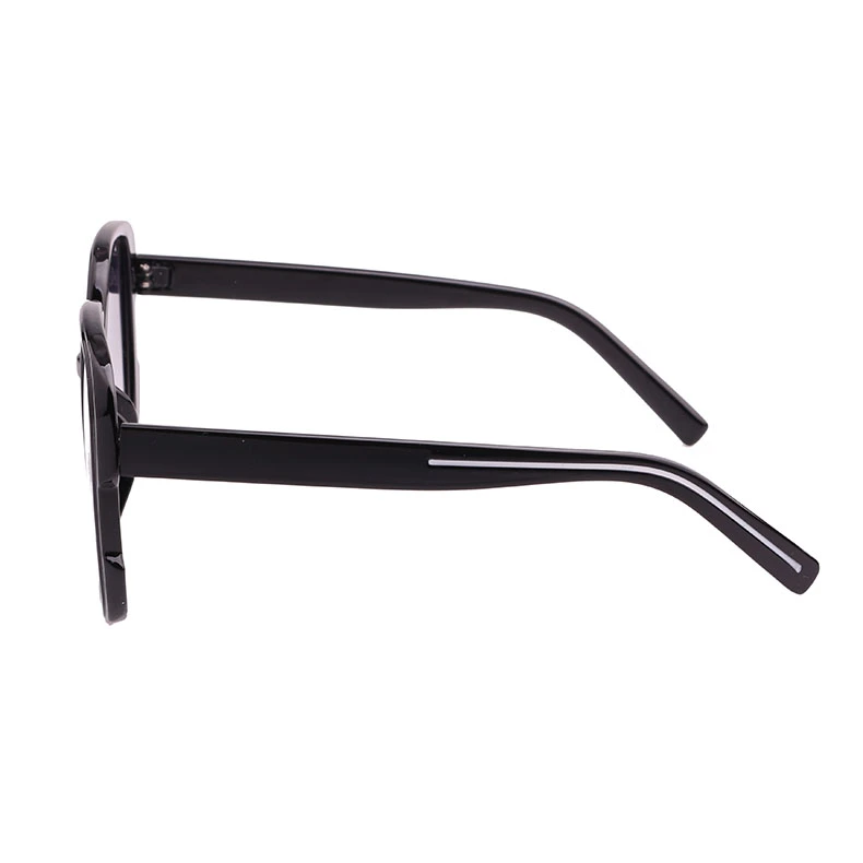 Square Shape Shiny Black UV400 Sunglasses