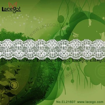 Scalloped edge elastic craft lace for scarves